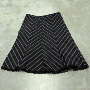 Vintage 90s y2k low rise pink pinstripe black midi skirt